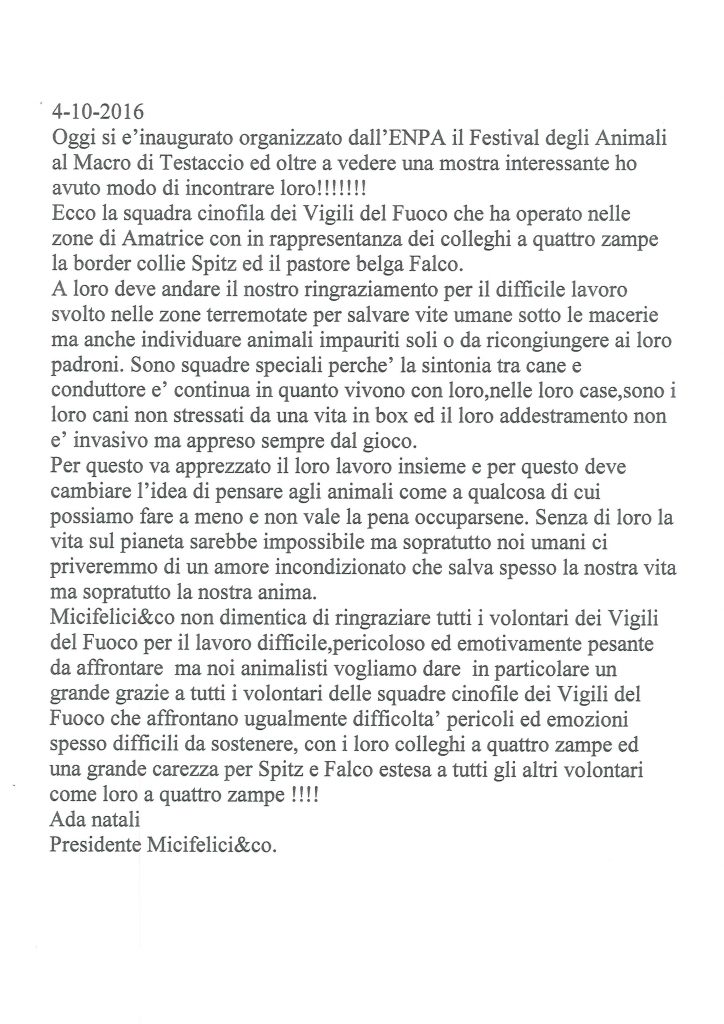 MiciFelici&co: animali terremotati zone rieti e ascoli piceno